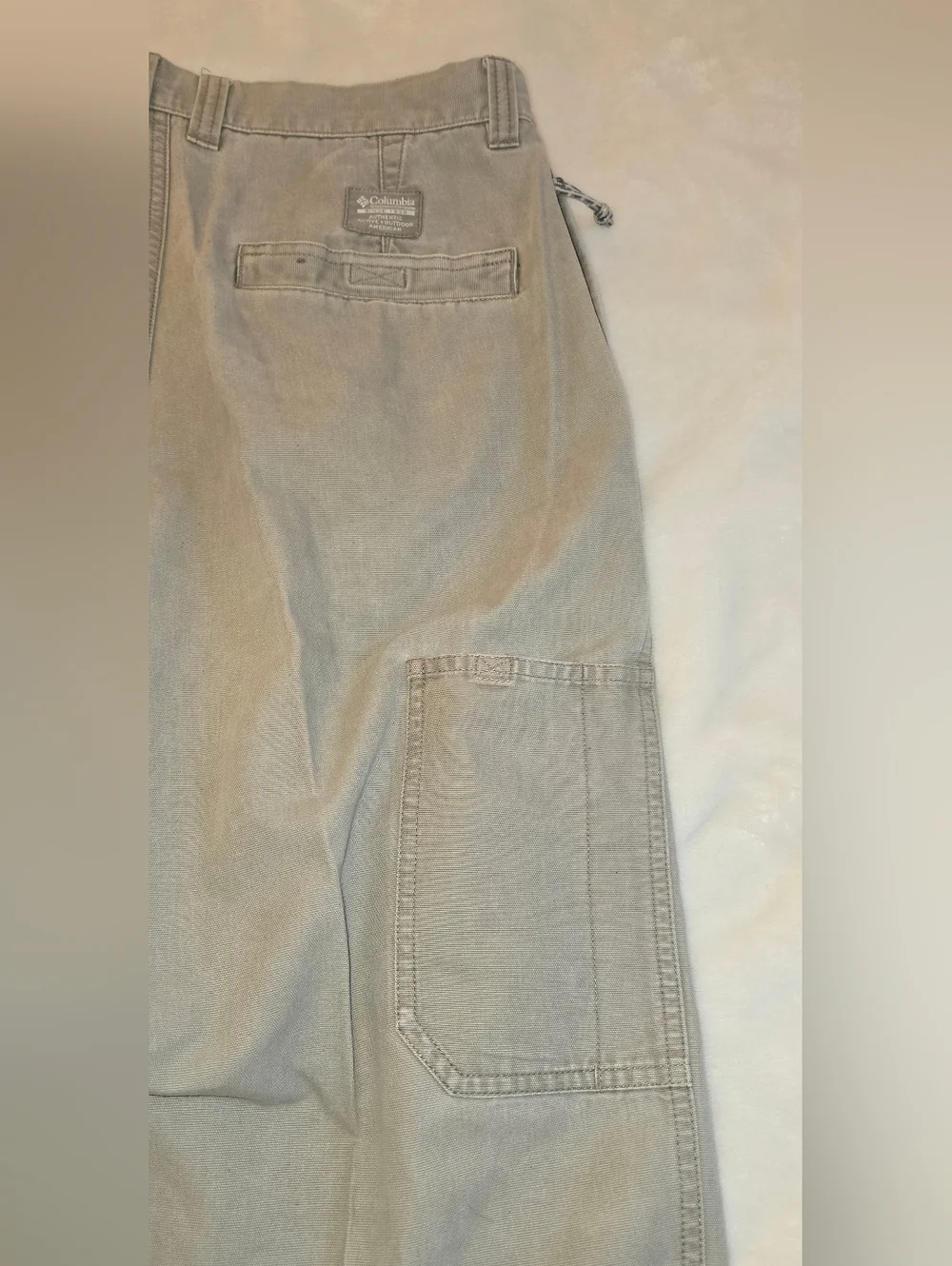 Columbia Mens Canvas Twill Tan Khaki Cargo Pants 100% Cotton 34/32